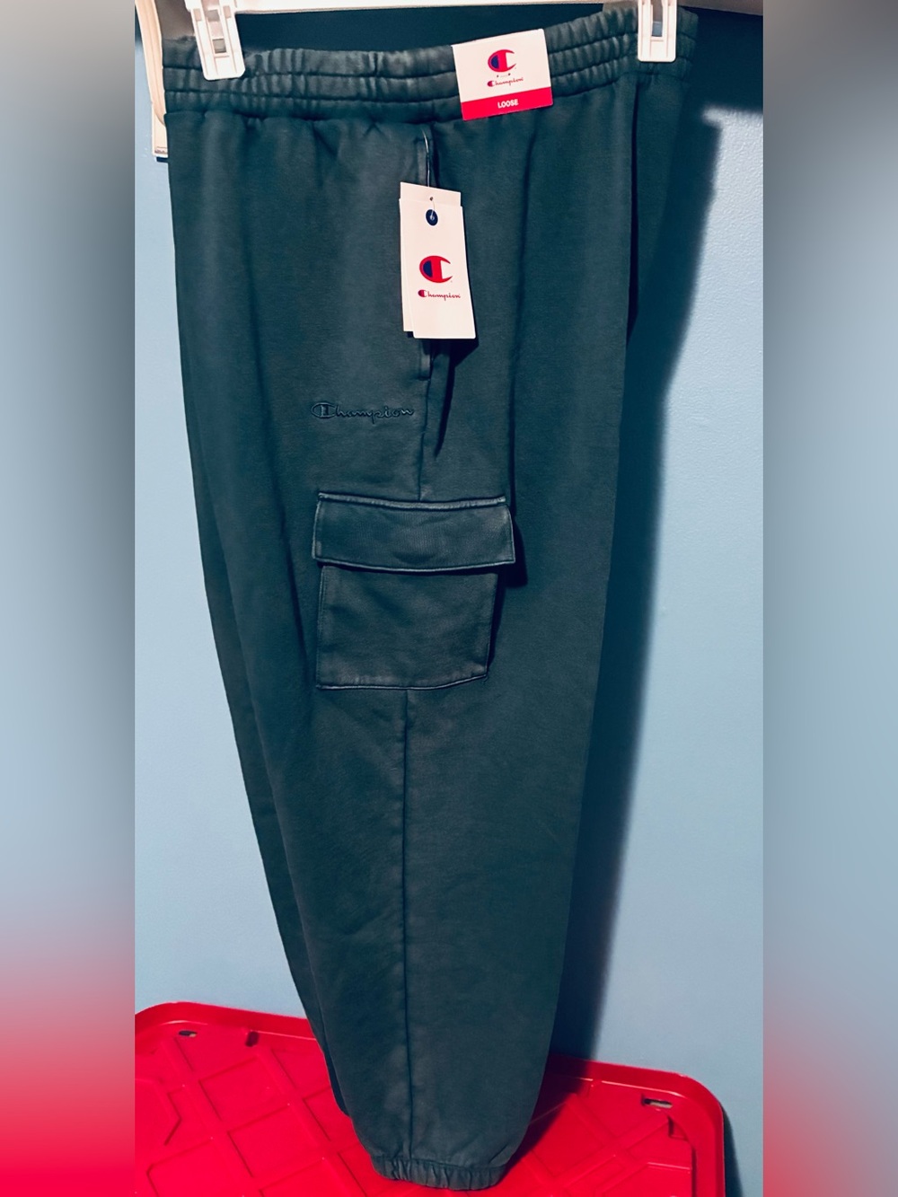 Champion women's cargo joggers, size 1X, teal green, new with tags